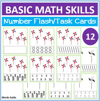 Preview of Basic Math Skills Number Flash Task Center