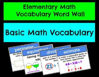 Preview of Basic Math Vocabulary - Upper Elementary