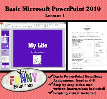 Preview of Basic Microsoft PowerPoint 2010 with Video Lesson 1 of 3