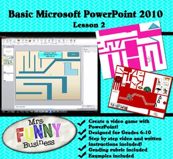 Preview of Basic Microsoft PowerPoint 2010 with Video Lesson 2 of 3 - Create a Video Game!