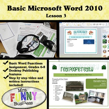 Preview of Basic Microsoft Word 2010 with Video Lesson 3 of 3