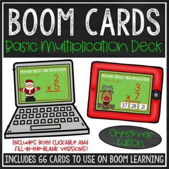 Preview of Basic Multiplication Fact BOOM Cards™ (Christmas Edition)