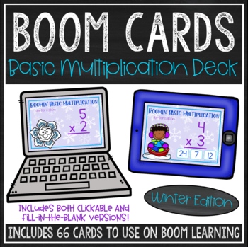 Preview of Basic Multiplication Fact BOOM Cards™ (Winter Edition)