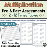 Multiplication Pre and Post Assessments