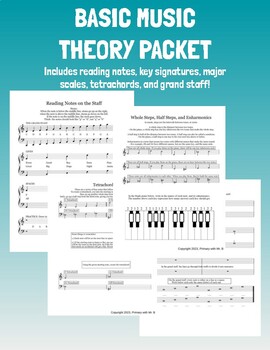 Preview of Basic Music Theory Packet - worksheets for band, orchestra, chorus, general