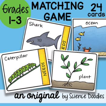 Preview of Basic Needs Matching Game (1st - 3rd) by Science Doodles