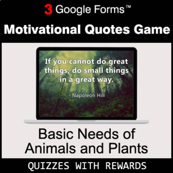 Basic Needs of Animals and Plants | Motivational Quotes Game | Google Forms