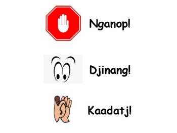 Preview of Noongar Language wall headers - Stop Look and Listen