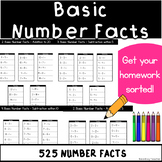 Basic Number Facts - Facts Fluency | Homework Sorted