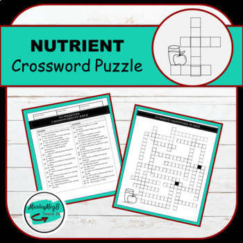 Preview of Basic Nutrition - Nutrient Crossword Puzzle With Answer Key