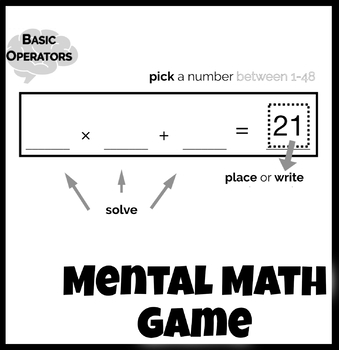 Preview of Basic Operations Game || Review Adding Subtracting Multiplying Dividing