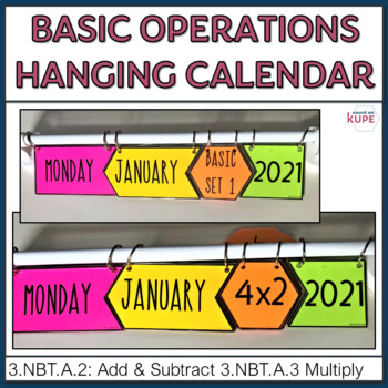 Preview of Basic Operations Math Hanging Classroom Calendar 