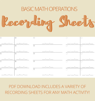 Preview of Basic Operations Recording Sheet