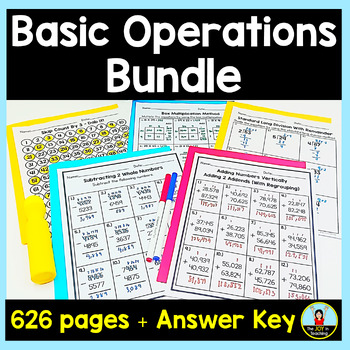 Preview of Basic Operations Worksheet Bundle