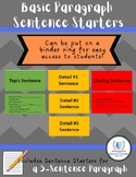 Basic Paragraph Sentence Starters