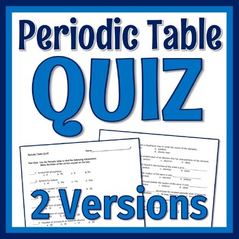 periodic table quiz teaching resources teachers pay teachers