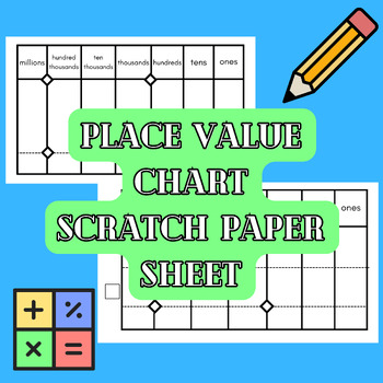 Preview of Basic Place Value Chart Scratch Paper For Math Work