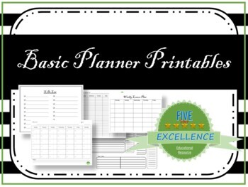 Preview of Basic Planner Printables