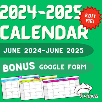Preview of Basic Planning Calendar | GOOGLE DRIVE SLIDES + BONUS Google Form!