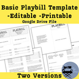 Basic Playbill Template - Editable - Printable - Google Dr