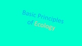 Basic Principles of Ecology Unit