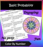 Basic Probability Color By Number Activity - Engaging NO PREP