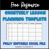 Basic Quarterly Lesson Planning Template for middle and hi