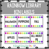 Basic Rainbow Library Bin Labels - Preschool, Prek, Kinder