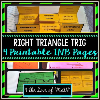 Preview of Free Basic Right Triangle Trig: Interactive Notebook Pages
