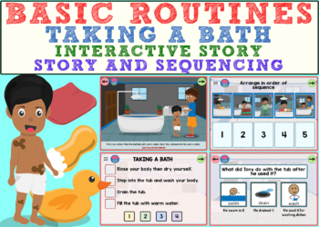 Preview of Basic Routines (Home): Taking a Bath (Interactive Story and Sequencing) Boom