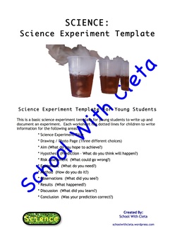 Basic Science Experiment Templates For Young Students by School With Cleta