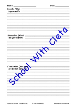 Basic Science Experiment Templates For Young Students by School With Cleta