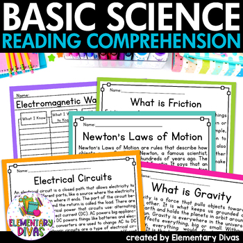 Preview of Basic Science Informational Text Reading Comprehension Passages 