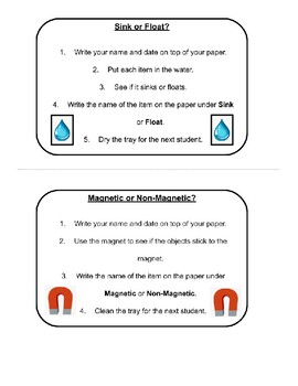 Preview of Montessori Science Trays - 2 Basic Experiment Cards and Forms