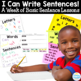 Basic Sentence Lessons: I Can Write Sentences