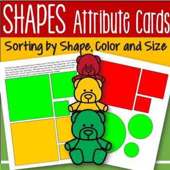 Preview of Shapes Attribute Cards and Sorting Mats - Squares, Circles Rectangles