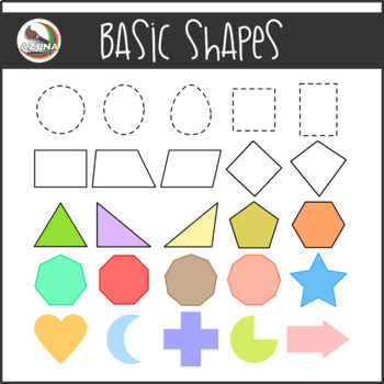 Basic Shapes Clipart by Azuna Graphics | Teachers Pay Teachers