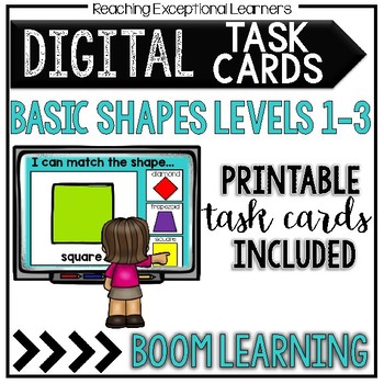 Preview of Basic Shapes Boom Task Cards