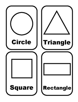 Preview of Basic Shapes Flashcards (Black & White)