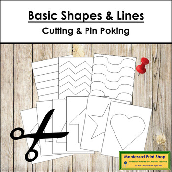 Preview of Basic Shapes & Lines - Cutting & Pin Poke - Scissor Practice