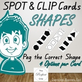 Shapes 'Spot and Clip' Peg Cards, QLD Font