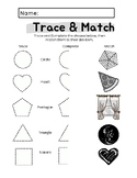 Basic Shapes Trace and Match. Kindergarten/PreK Shape Work