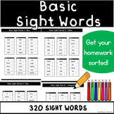 Basic Sight Words Lists | Homework Sorted