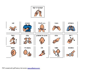 Basic Sign Language Board by Caring Consultant | TpT