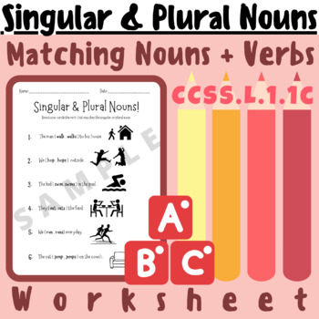 Preview of Basic Singular or Plural Nouns Worksheet; Matching Number of Nouns with the Verb