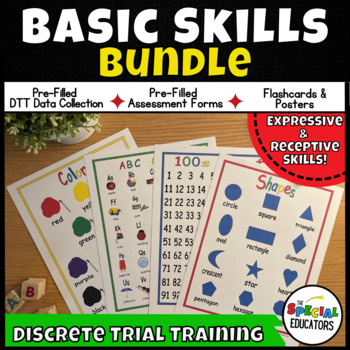 Preview of ABA Data Sheets Bundle- Basic Skills: Numbers, Letters, Shapes, Colors