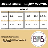 Basic Skills Noun Sight Word Task Cards (Special Education