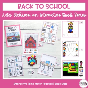 Preview of Basic Skills Interactive Book Back to School Theme (Let's Achieve Series)