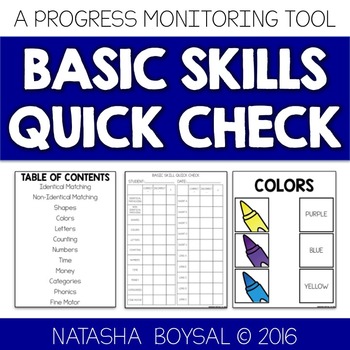 Preview of Basic Skills Quick Check (Progress Monitoring Tool)