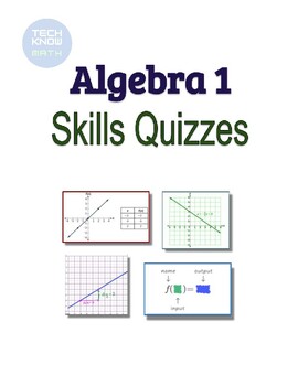 Preview of Algebra 1 Skills Quizzes